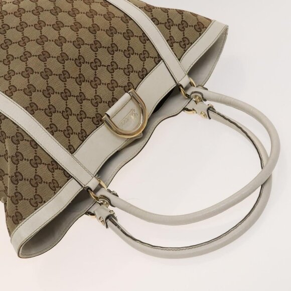 GUCCI GG Canvas Abbey Tote Bag 2Set Beige Gold Auth BA2173 - Picture 5 of 16